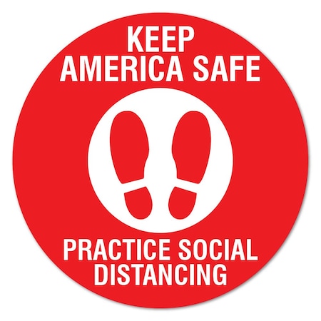 Signmission Keep America Safe Non-Slip Floor Graphic, 11in Vinyl, 3PK, 11 in L, 11 in H, FD-2-C-11-3PK-99986 FD-2-C-11-3PK-99986